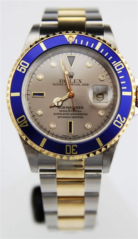 rolex watch silver and blue|Rolex blue bezel.